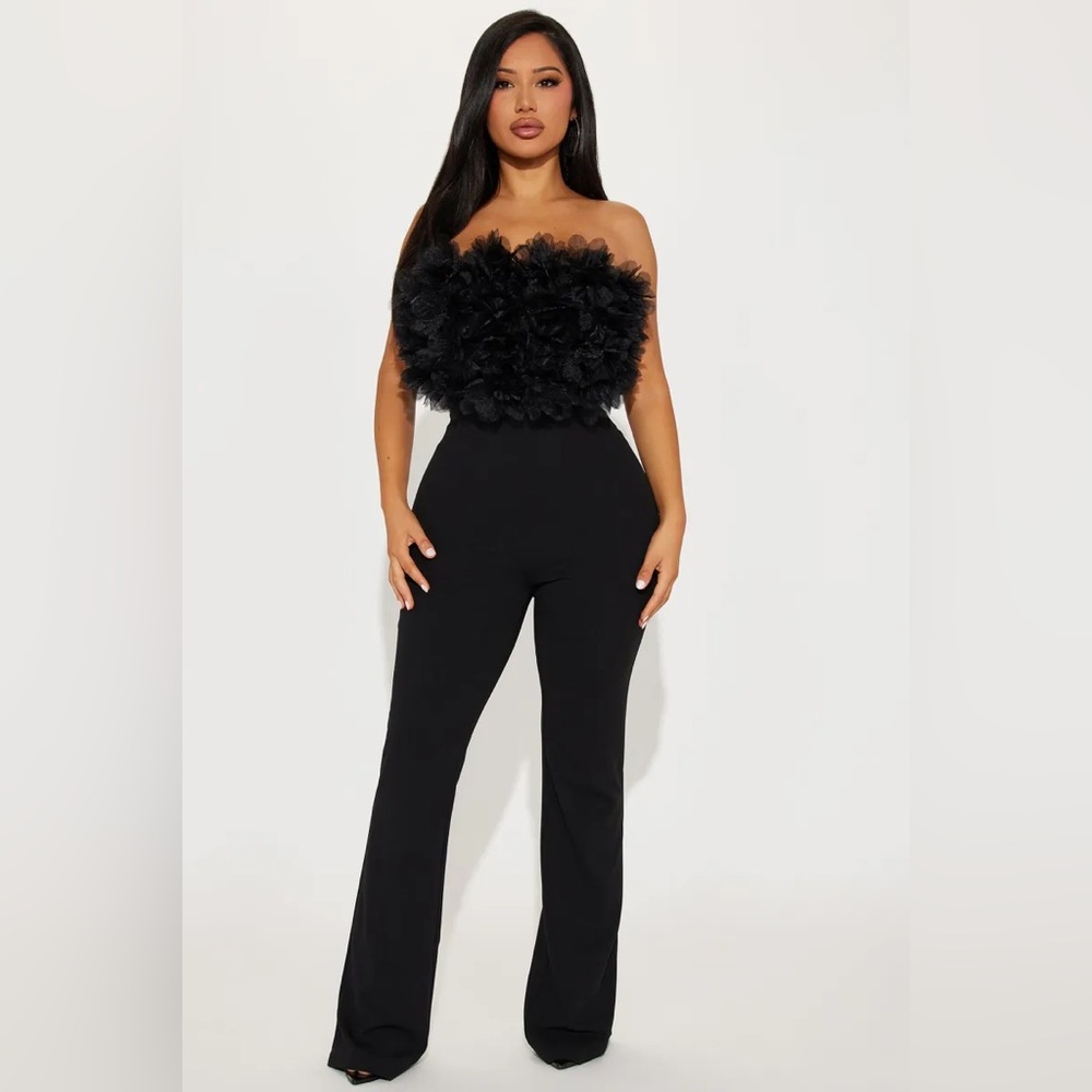 Elegant Black Strapless Jumpsuit